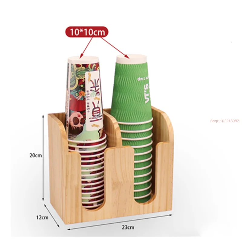 Disposable Wooden Cup Holder Multi-compartment Coffee Milk Tea Shop Household Paper Kitchen Storage Box