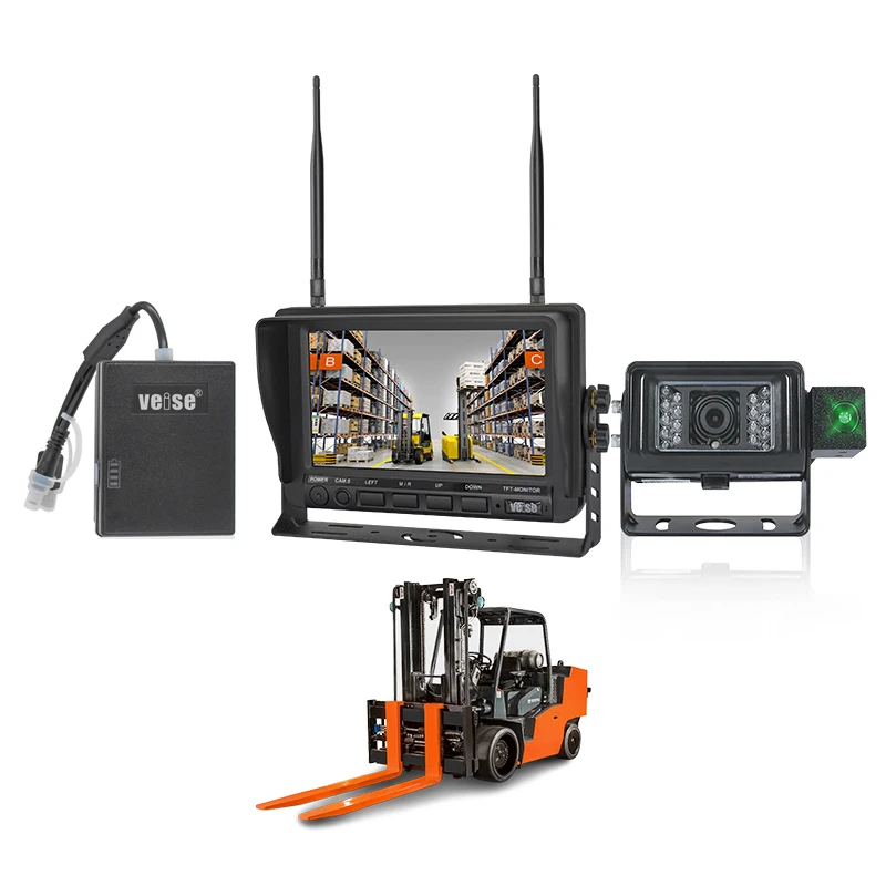 

Speed Limited AI BSD Blind Spot Detection Pedestrian Warning Parking Reverse and Fork Laser Positioning Wireless Forklift Camera