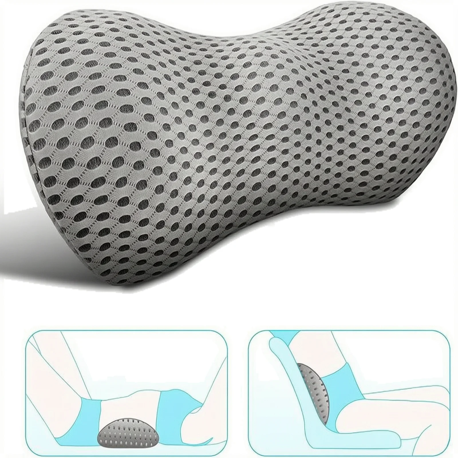 Lumbar Pillow Back Pillow Provides Targeted Lower Back Pain Relief With High Density Memory Foam