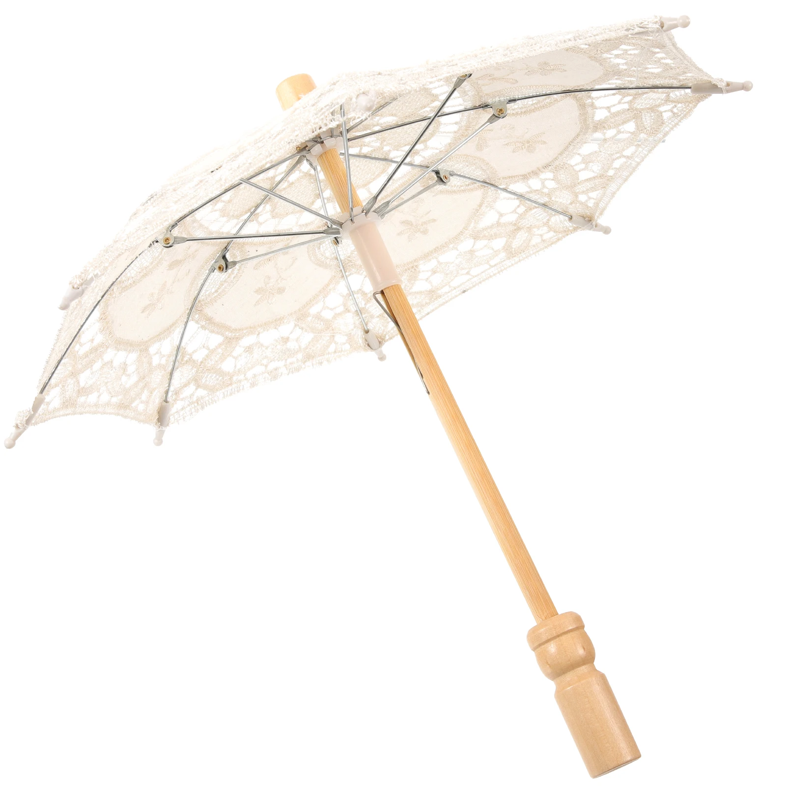 

Lace Umbrella Handle Lace Umbrellas For Tea Party 29cm Diameter White Ivory Wedding Props Tea Parasol Vintage Style