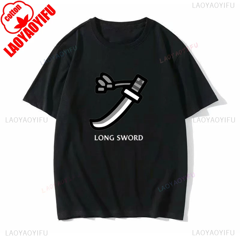 Monster Hunter Hot Game Otaku Gift Tshirt Long Sword Sword Graphic Printed T-shirt Women Man Short Sleeve Cotton Soft Man Tees