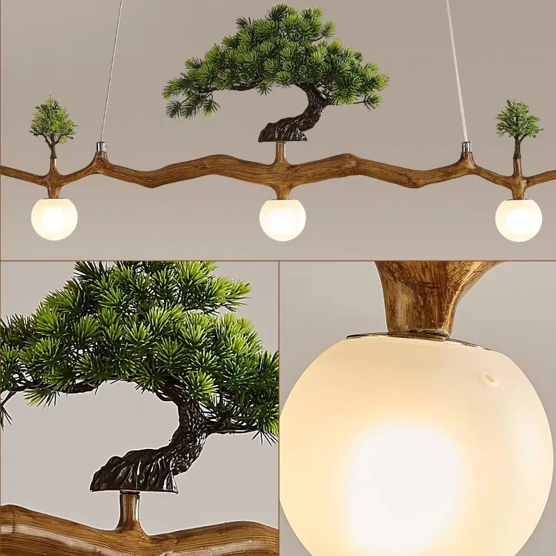 

Chinese Style Tree Branch Chandelier Zen Style Homestay Retro Tea Room Counter Nordic Designer Restaurant Table Lighting