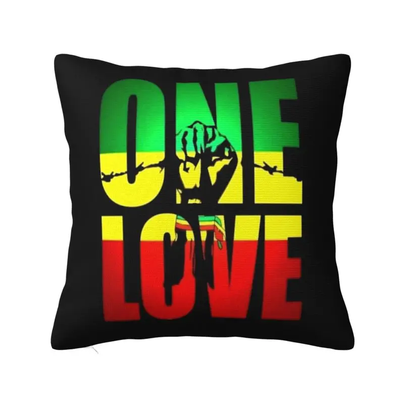 One Love Reggae Jamaica Flag Cushion Cover 60x60 cm Polyester Soft Throw Pillow Case For Sofa Car Decoration Bedding Pillowcase