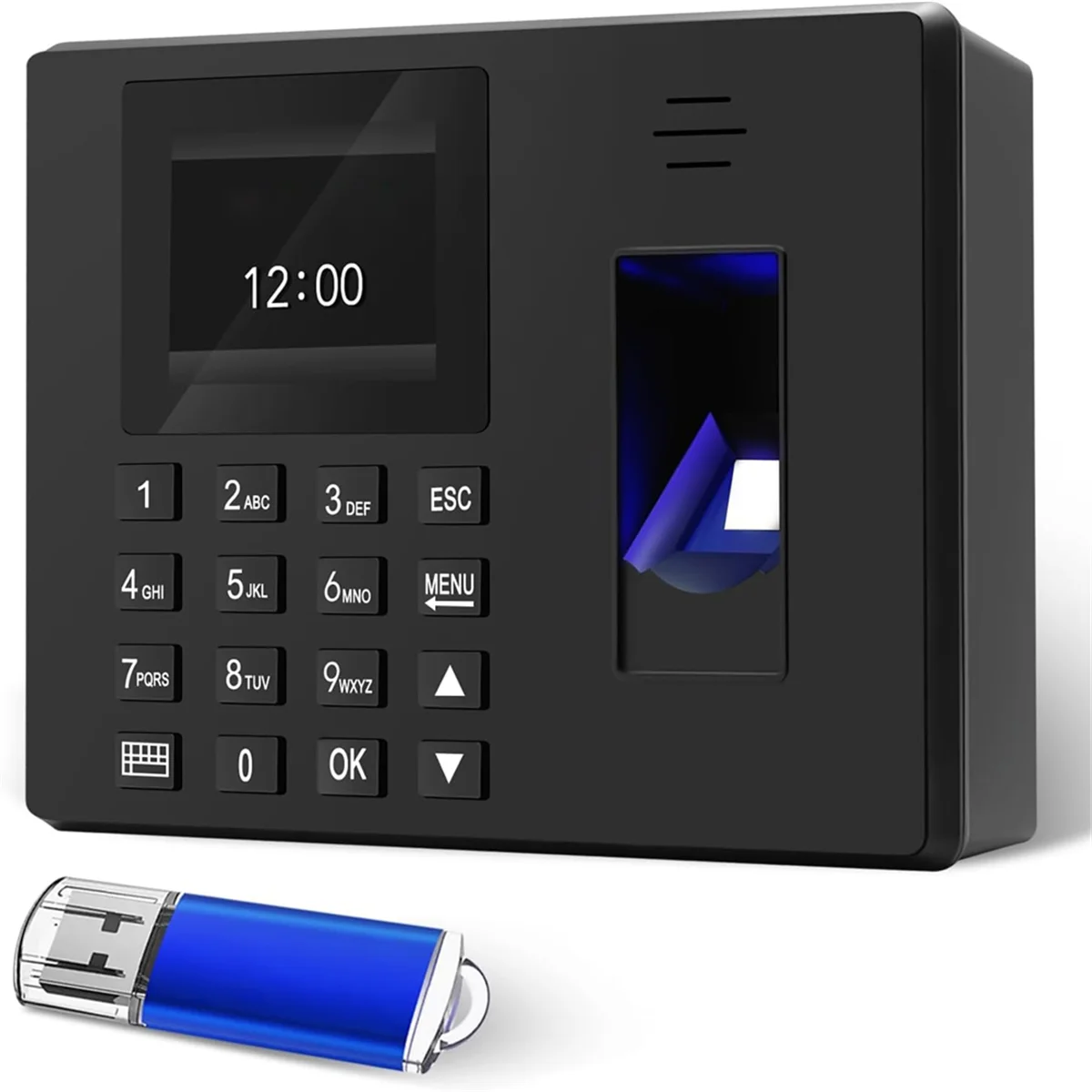 Fingerprint Clock Finger Scanning and PIN Punch in One, No Monthly Fee Deduction Lunch Time Editor Lacks Punch EU Plug