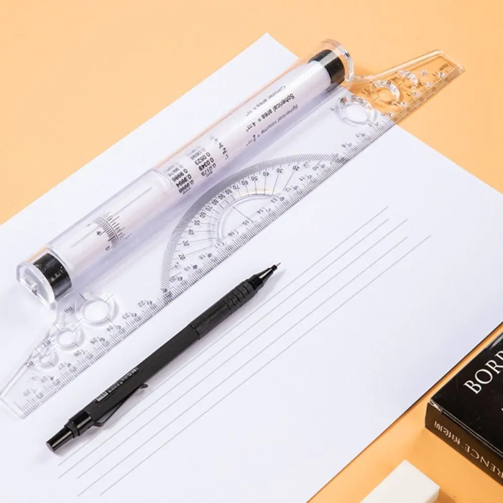 Transparent Parallel Roller Ruler Multi Function 15/30CM Plastic Stationery Scale Angle Balance Ruler Architectural