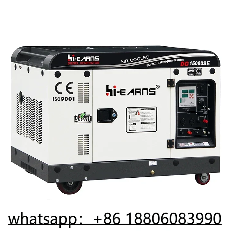 Hi-earns Brand DG15000SE single cylinder silent type1105F engine digital panel 11kw generator price