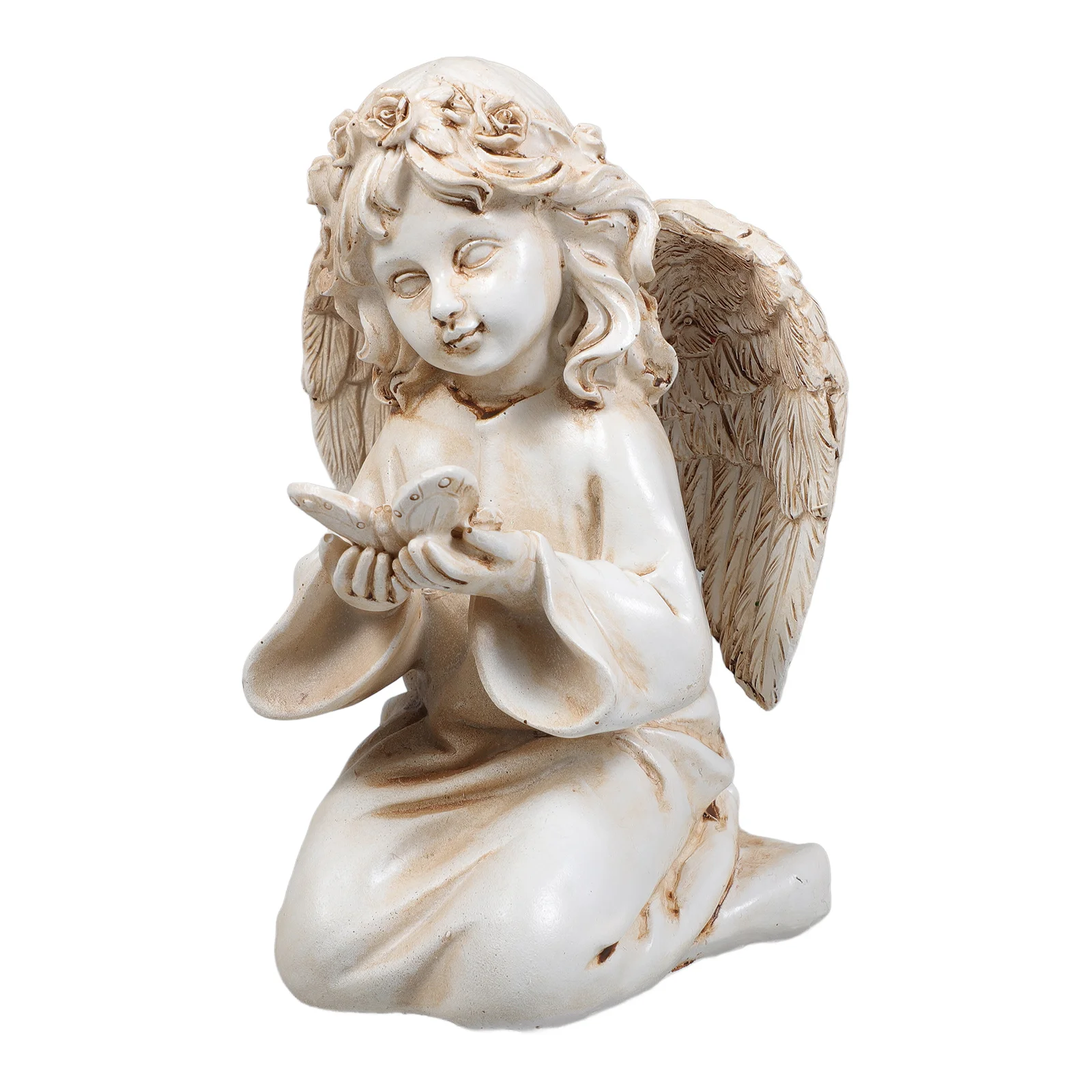 

Retro Angel Sculpture Vintage Home Decor Garden Statue Outdoor Decoration Resin Figurine Yard Model