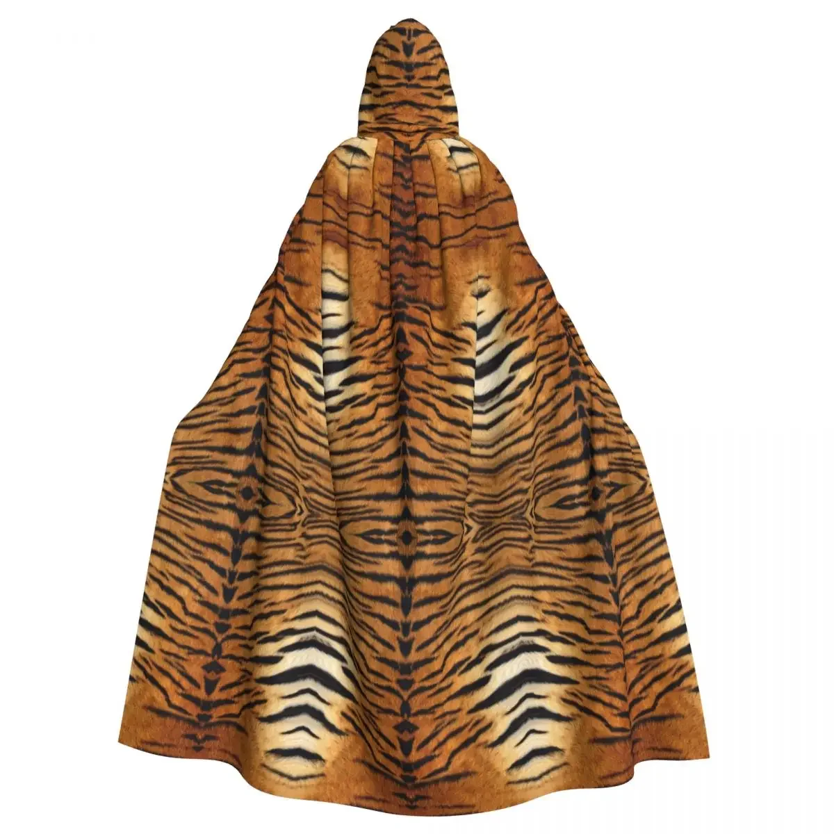 Hooded Cloak Unisex Cloak with Hood Tiger Fur Sketch Color Picture Cloak Vampire Witch Cape Cosplay Costume