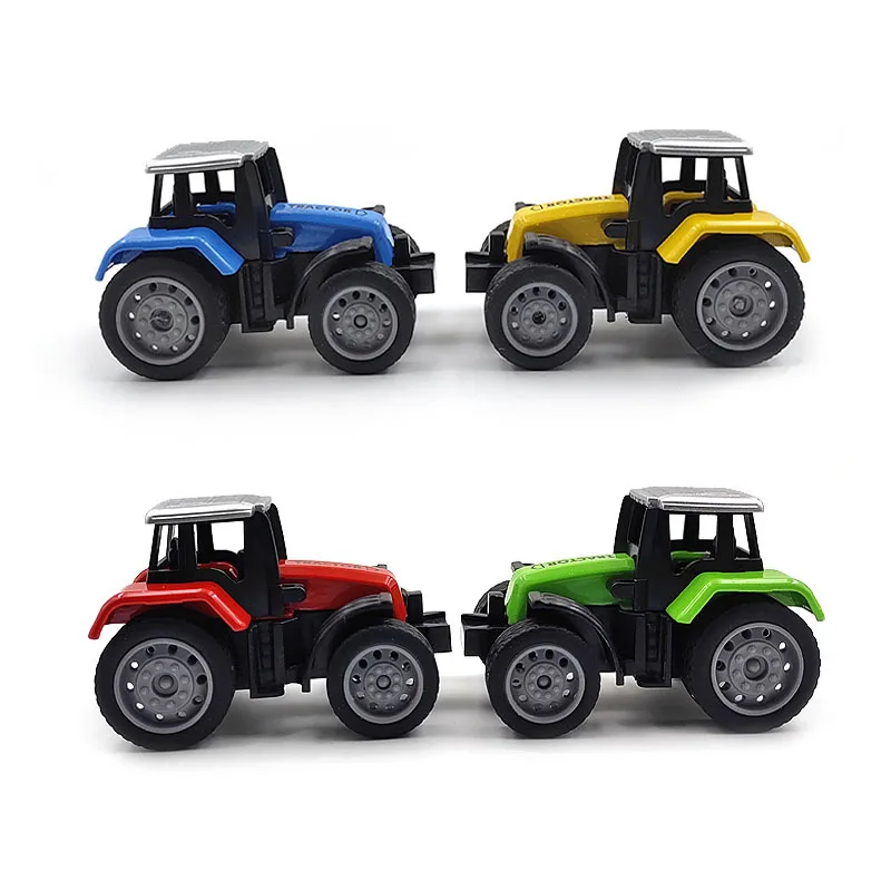 1Pcs Alloy+PVC Tractors Models Toys mini 7CM Farm Vehicle Decorations Collection Ornaments Dolls For Children Kids Gift