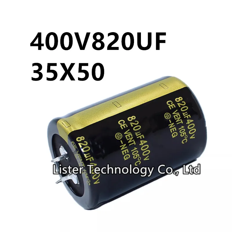 2Pcs/lot 400V 820UF 400V820UF 820UF400V volume: 35X50 mm audio power amplifier inverter aluminum electrolytic capacitor