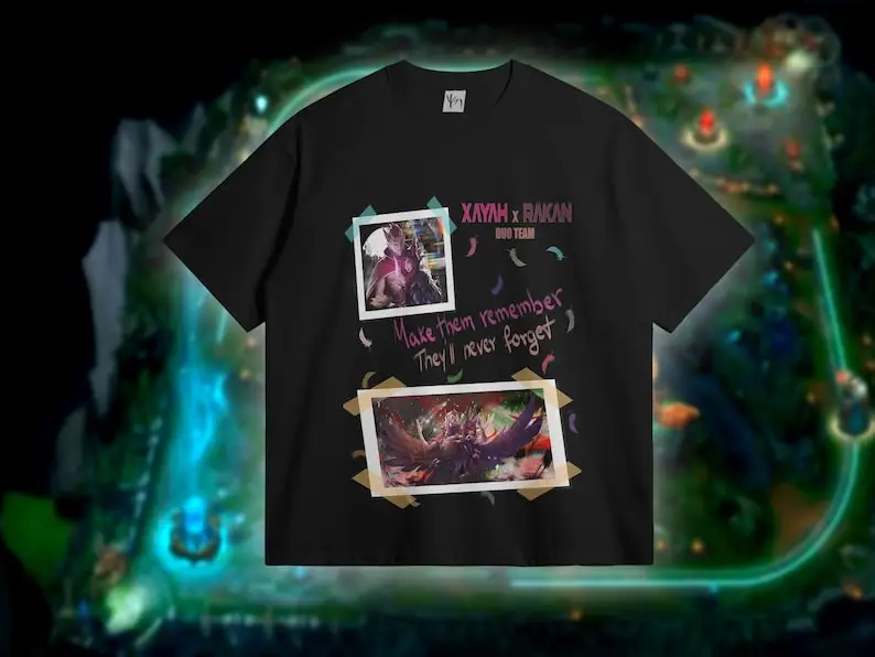 Xayah and Rakan  T-shirt. Duo Gifts. Couple Video Game Shirt. Rakan and Xayah Comp Tees