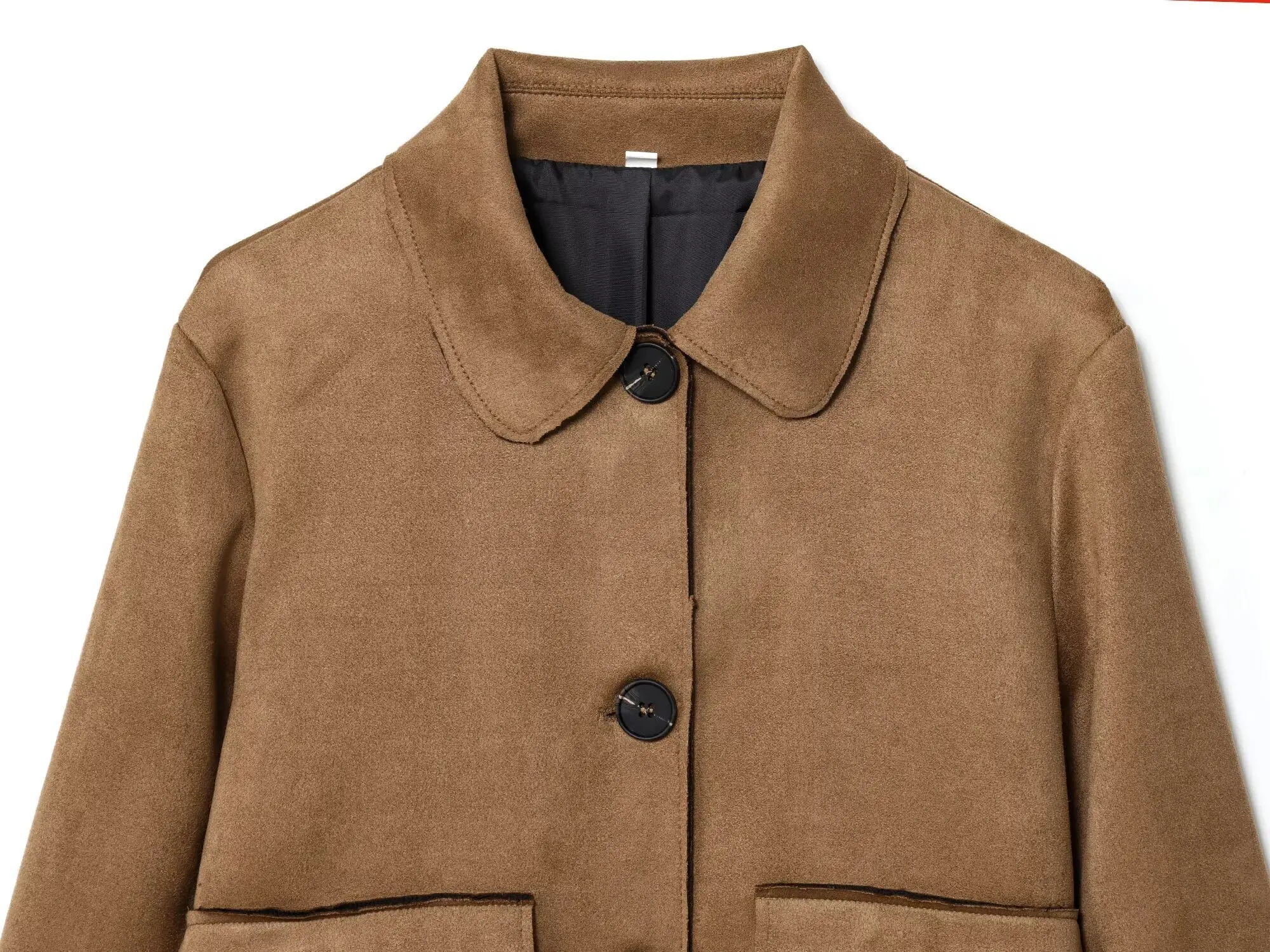 Maxdutti 2026 ربيع الموضة سترة جلدية من جلد الغزال سترة نسائية ملابس امرأة بلايز الحد الأدنى جيب واحدة الصدر دعوى