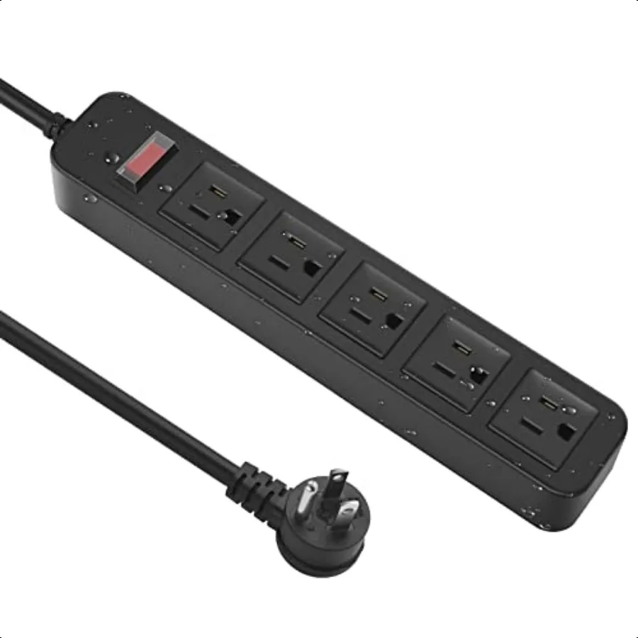 

Outdoor Power Strip Waterproof with 5 Outlets Garden Weatherproof Surge Protector Christmas Multiple Outlet Exterior Socket for