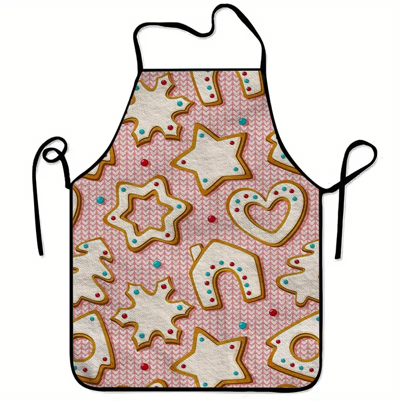 

1 шт., 23,62x31,5 дюйма, рождественский фартук с принтом ярких цветов, модная домашняя рабочая одежда, кухонный фартук, прочный