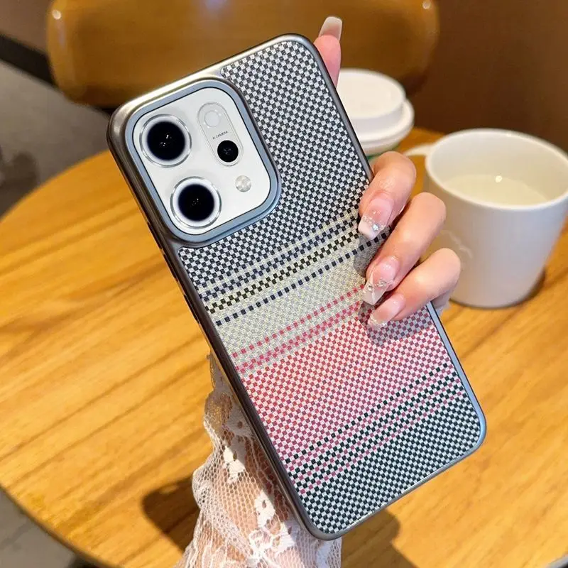 

High-grade Carbon Fiber Pattern Phone Case Applicable Find X8Pro ultra Reno14Pro Protective Sleeve