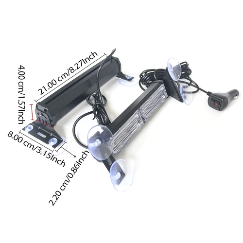 Imagen 2 del producto Luces LED estroboscópicas 2 en 1 de 12V y 24V para lámpara de advertencia de Flash de emergencia, barra de parabrisas, conjunto de luces para coche rojo, azul, ámbar, blanco y verde