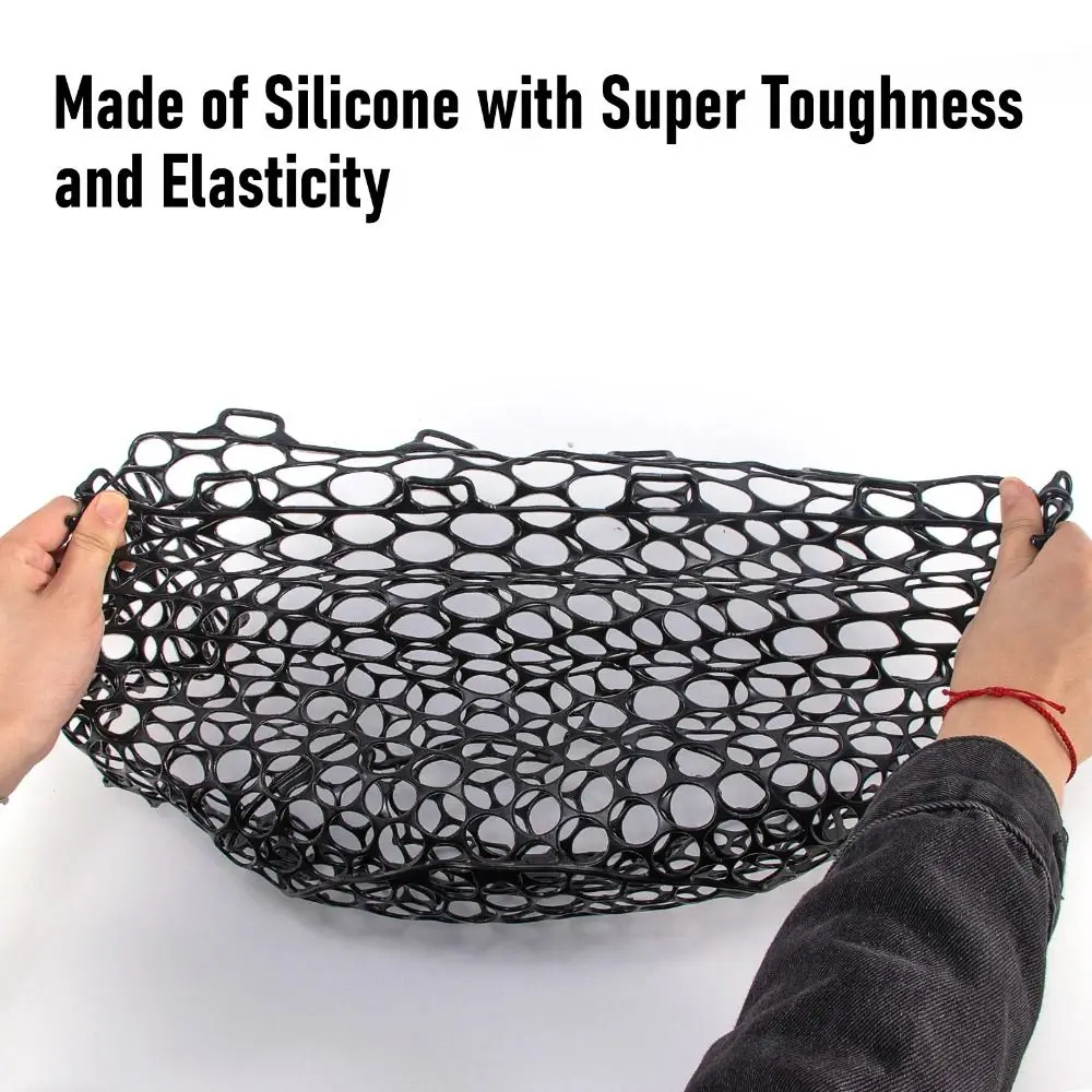 Durable Silicone Fishing Net Mesh Net Mesh Landing Net Foldable Net Fly Fishing Fishing Accessory Tool Fish Landing Net Bag - Image 4