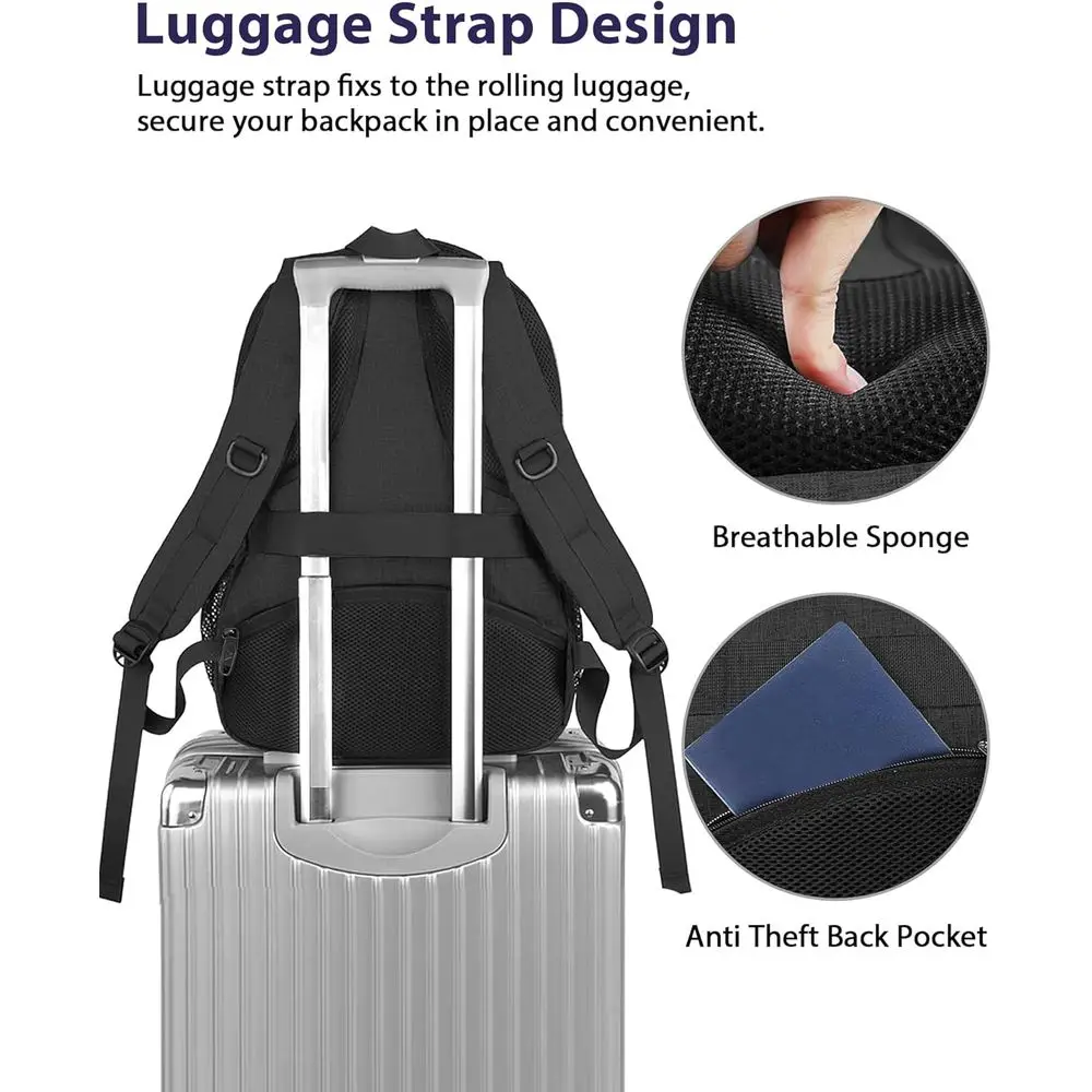 Mochila universitaria grande aprobada por TSA con compartimento para portátil para 17 cuadernos, resistente al agua, ideal para el trabajo y los viajes, Perfec