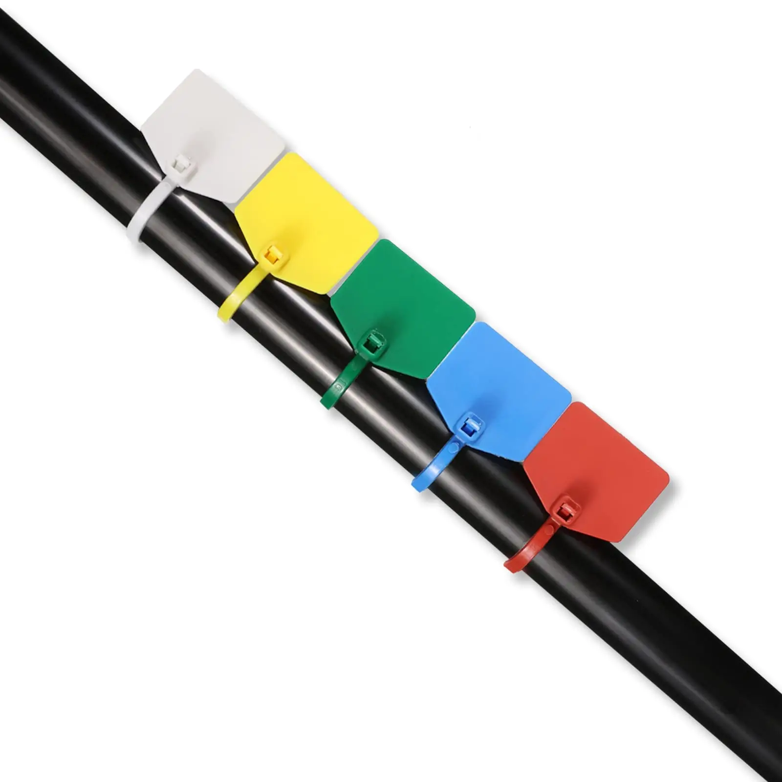 100Pcs Colorful plastic labels, zip ties, nylon zip ties, easy to label, self-locking zippers, zip ties, network cable marking