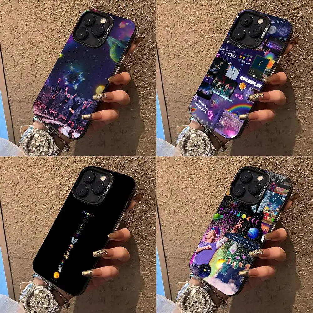 

C-Coldplay Band Phone Case For iPhone 17,16,15,14,13,12,X,8,Pro,Max,Plus,E,SE4,Air,Mini IMD Matte Black