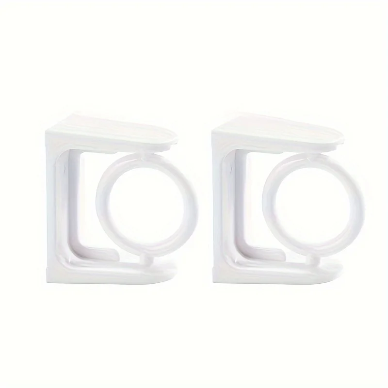 2 шт. современный пластиковый настенный держатель для стержней - поворотный на 360° натяжной кронштейн, прочный клейкий крючок для карнизов для душа