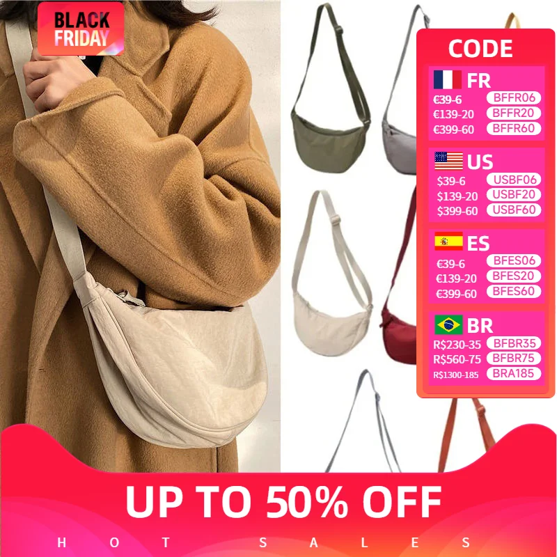 Fashion Nylon Casual Hobos Chest Bag Underarm Crossbody Bag For Women Students Shoulder Cross Body Bag 2024