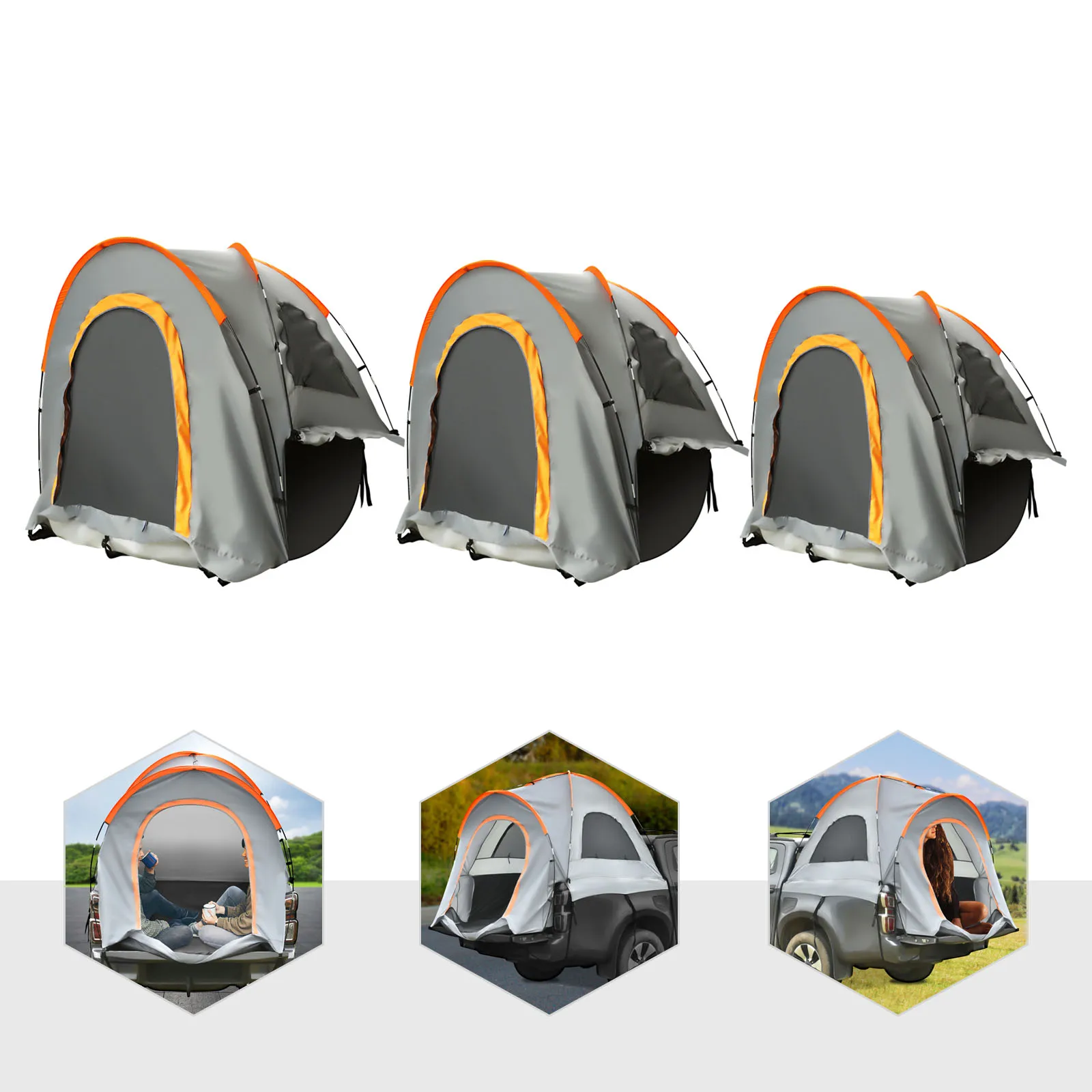 

Pickup Truck Tent With Fan And Lamp Self-driving Outdoor Camping 210D Oxford Waterproof Truck Bed Tent