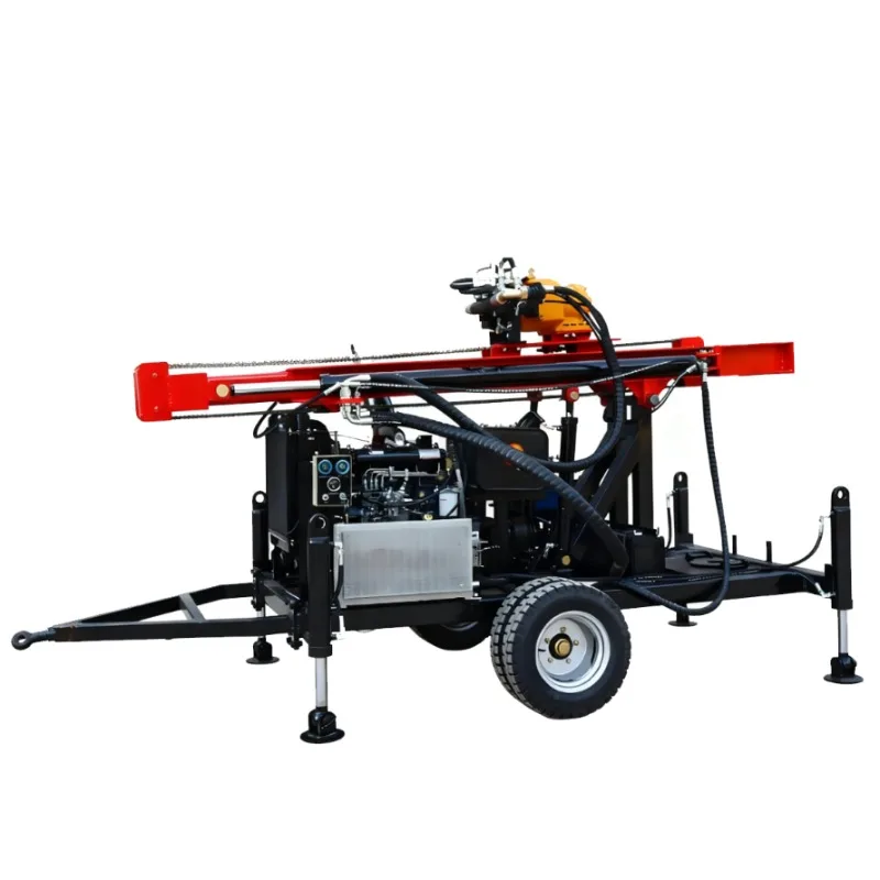 Perforadora de agua de pozo hidráulico de gran calibre, plataforma de perforación de pozo de agua diésel con ruedas totalmente automática personalizada