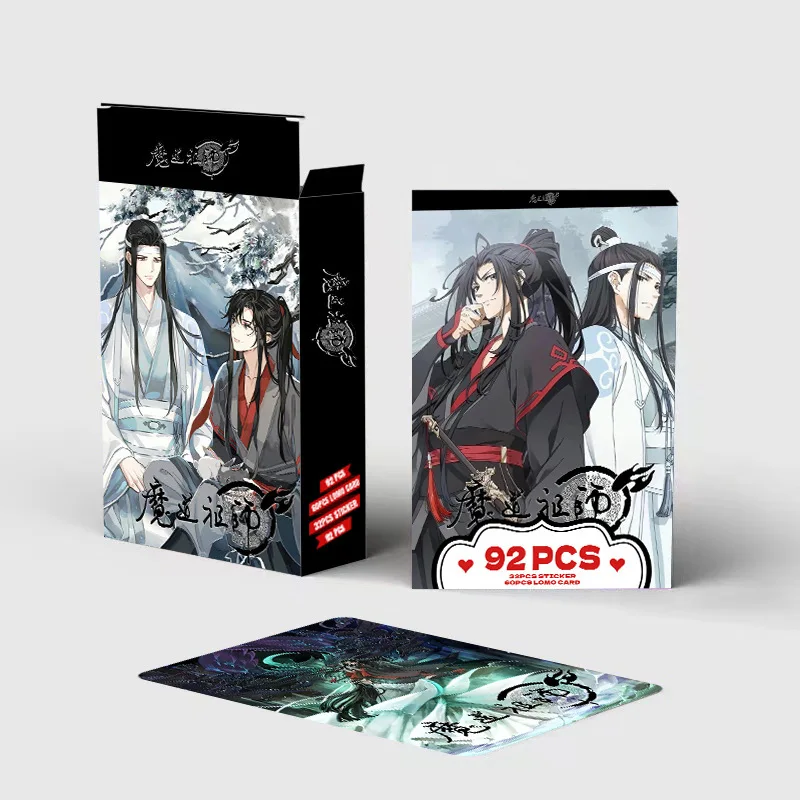 92pcs Grandmaster of Demonic Cultivation Laser Lomo Card Mo Dao Zu Shi Wei Wuxian,Lan Wangji Mini Postcard Photo Cards Sticker