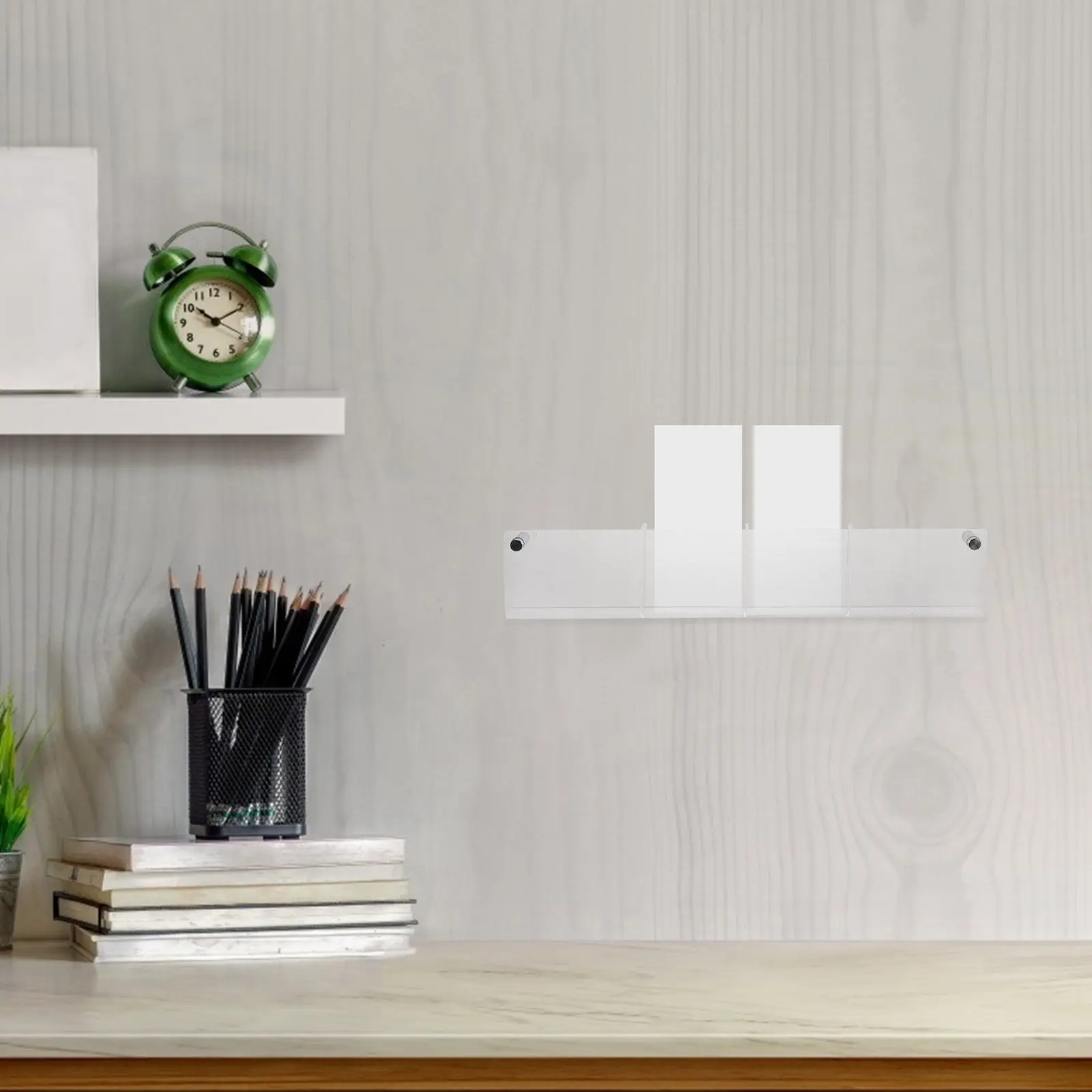 Acrylic Brochure Holder Wall Clear Display Stand 18.47x3.54x1.18in Multi-Compartment Pamphlet Flyer Holder Office Store Wall