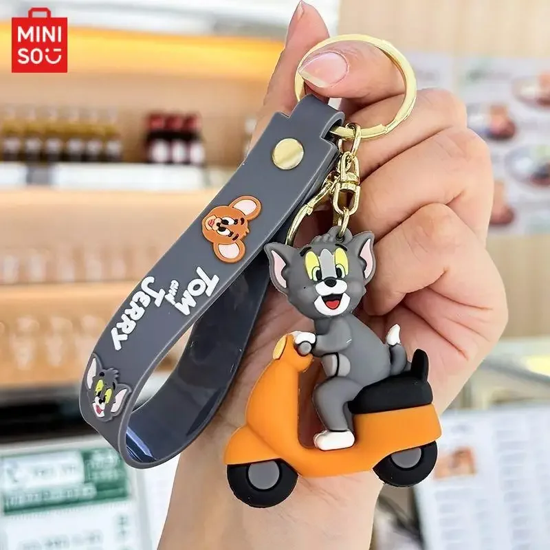 Miniso Kawaii Brelok Tom i Jerry Anime Cartoon Cute Tom Couple Pendant Cat and Mouse Backpack Decoration Christmas Gift Toys