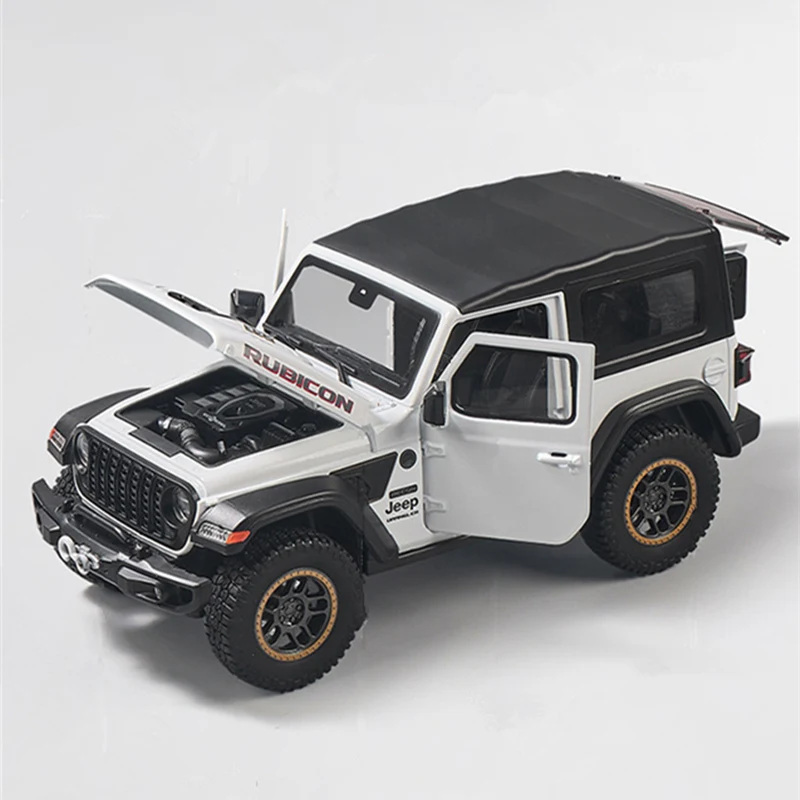 1:18 Jeeps Wrangler Rubicon Alloy Car Model Diecasts Metal Off-road Vehicles Car Model Simulation Sound Light Childrens Toy Gift