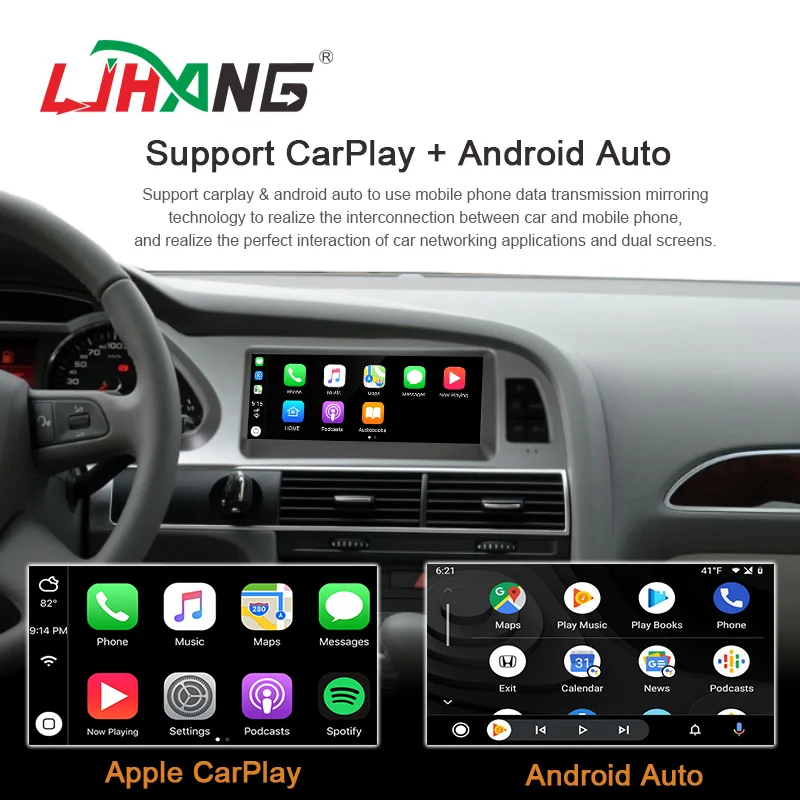 Ljhang Android 13 4+128GB  Car Multimedia Player For Audi A6 C6 4f 2005 - 2009 2010 - 2011 GPS Navigation Auto Radio Stereo DSP