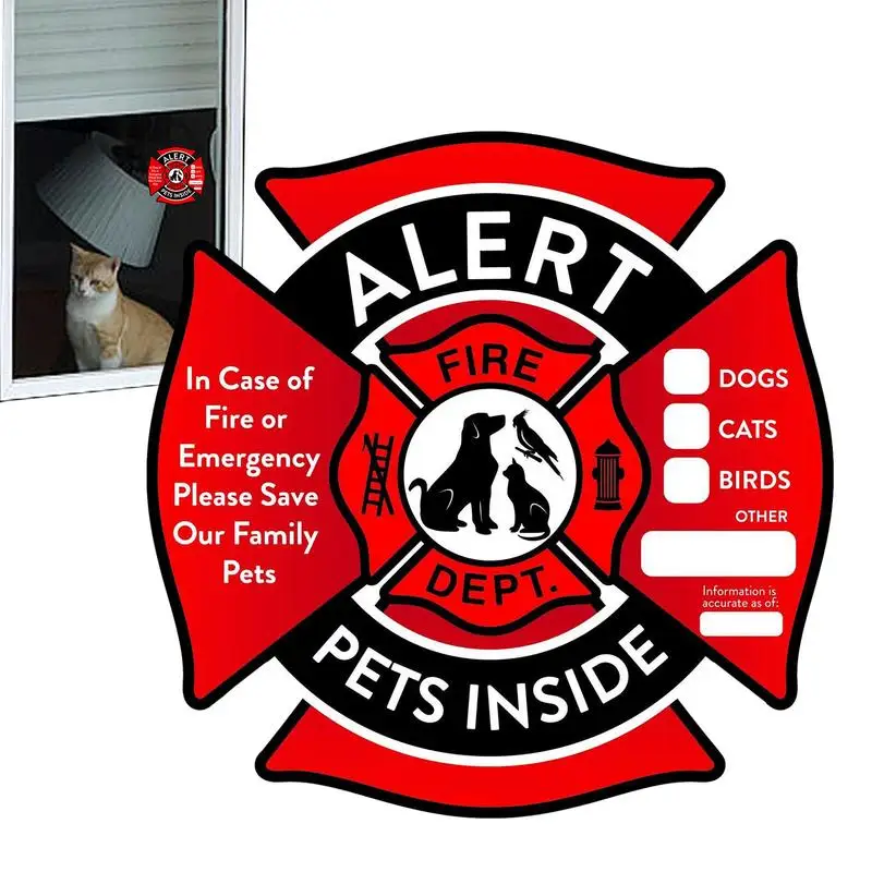 Pet Alert Safety Fire Rescue Sticker Save Pets Emergency Pet Inside Decal In Case Of Danger Pet In House Window Door Sign