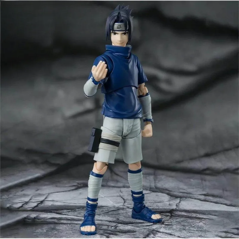 En stock: Figura de acción articulada Bandai S.H.Figuarts Naruto Parte 1, Sasuke Uchiha joven, el genio de la línea de sangre Uchiha