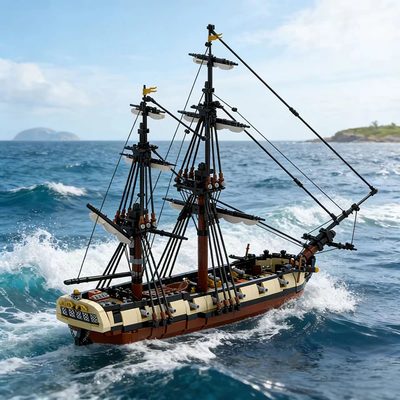 2636 pièces Briques de construction HMS Meteor MOC, Blocs modulaires personnalisables, Design créatif simple et populaire, Jouet d'assemblage DIY pour garçons, Cadeau