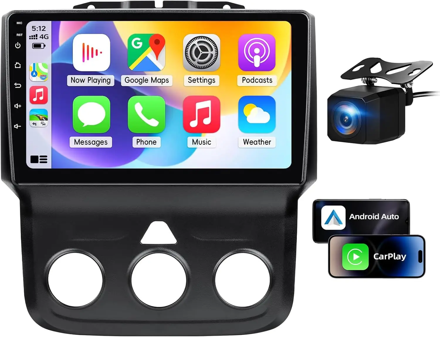 Car Radio Stereo for Dodge RAM 1500 2500 3500 2013-2018, Android 13 2+64G Touch Screen with CarPlay, Android Auto, Bluetooth, GP