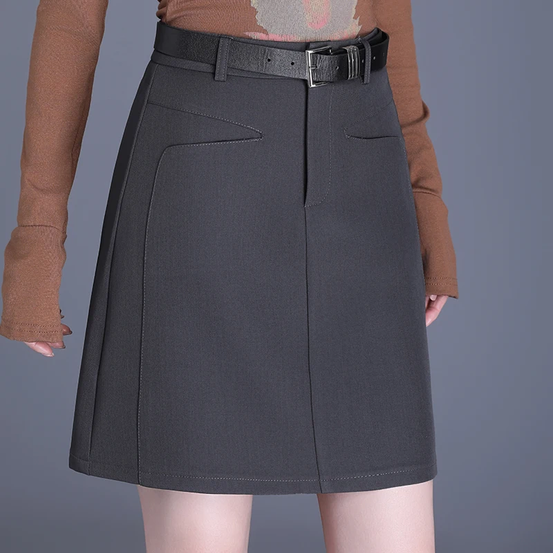 

ZUZK новая мини-юбка трапециевидной формы с высокой талией, весенне-осенняя тонкая простая черная повседневная юбка на пуговицах, женская юбка Faldas Cortas