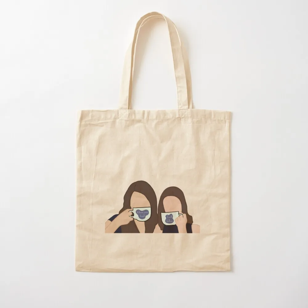 

Lorelai and Rory Gilmore - Where you lead, I will follow Tote Bag reusable shopping bags Women's beach bags Canvas Tote Bag