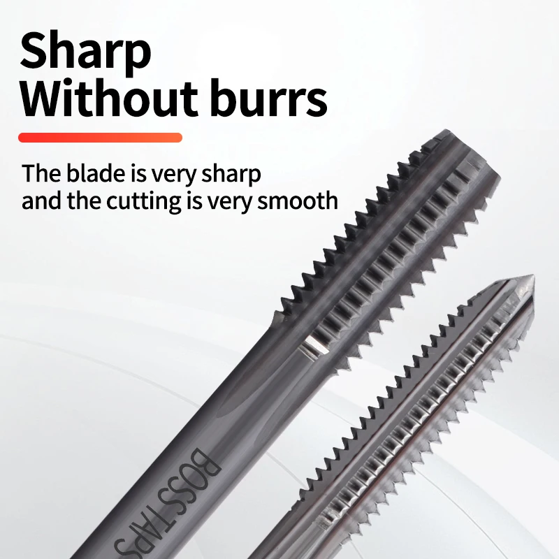 BOSS TAPS Carbide Tungsten Steel JIS Standard Straight Fluted Tap M2 M3 M4 M5 M6 M8 Machine Screw Thread Taps For HRC 55° - 62°