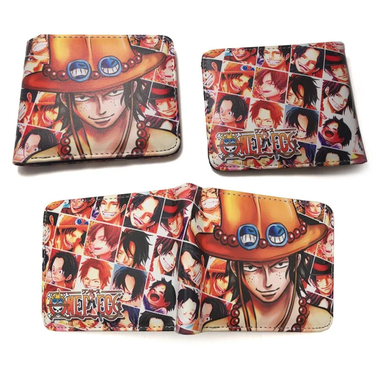 41types Anime Monkey D Luffy One Piece ZORO Cartoon PU Wallet Creative Simple Foldable Coin Purse Multifunctional Card Boys Gift view 6