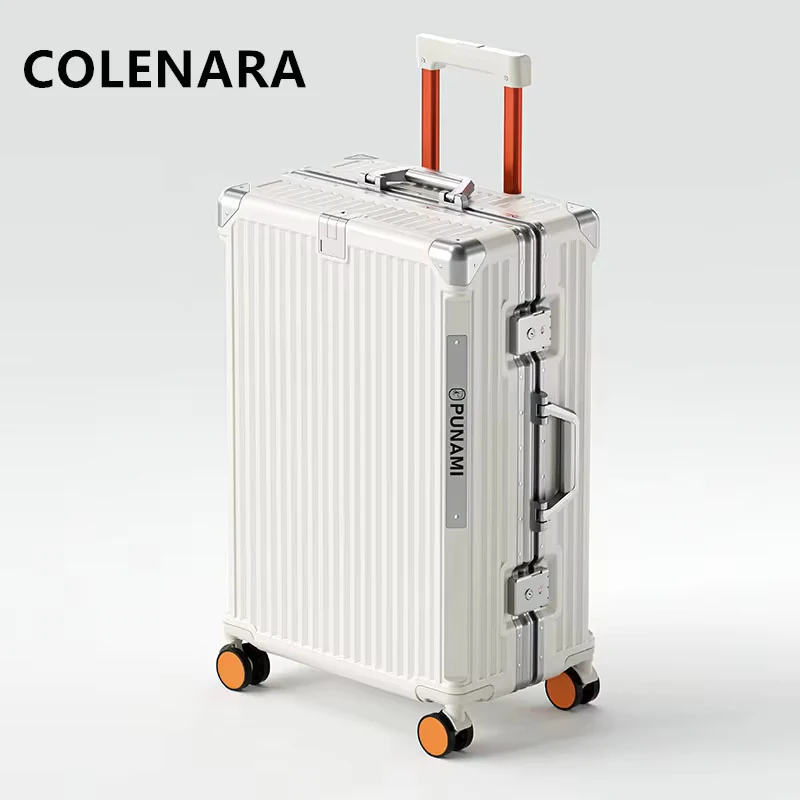 COLENARA Aluminum Frame Suitcase Student ABS + PC Boarding Box 20