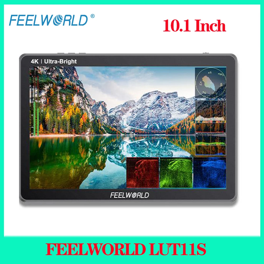 

FEELWORLD LUT11S 10.1 Inch 2000nit Ultra Bright IPS Touch Screen 3DLUT HDMI-Compatibled Camera Field Monitor with F970 External