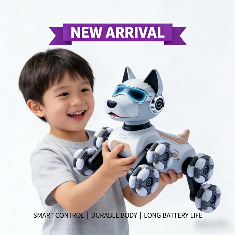 หุ่นยนต์สุนัขผาดโผนอัจฉริยะ AI |   ของเล่นควบคุมด้วยท่าทางไฟฟ้า - ของขวัญวันเกิดสำหรับเด็กและเด็กผู้ชาย