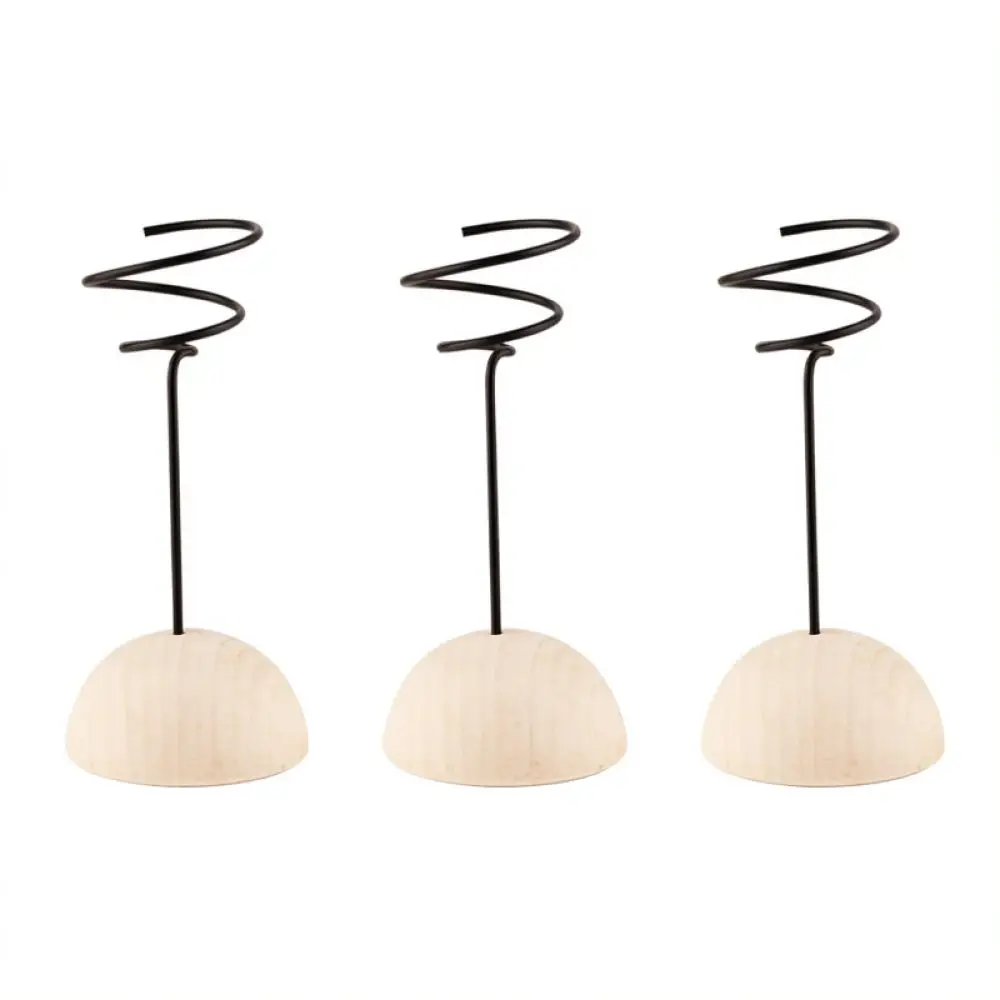 Decorative Wood Support For Air Plants Hemisphere Base Stand Tillandsia Holder Minimalist Home Office Decor
