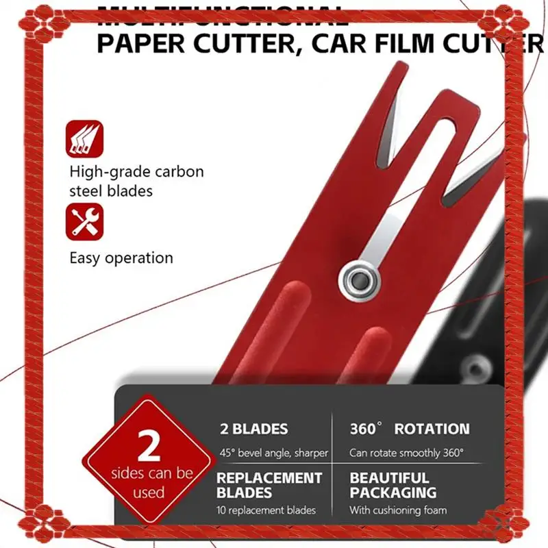 تسليم 24 ساعة متعددة الوظائف فيلم قطع سكين التغليف الة قطع الورق أداة قطع الورق ل نافذة تينت سيارة التفاف #2