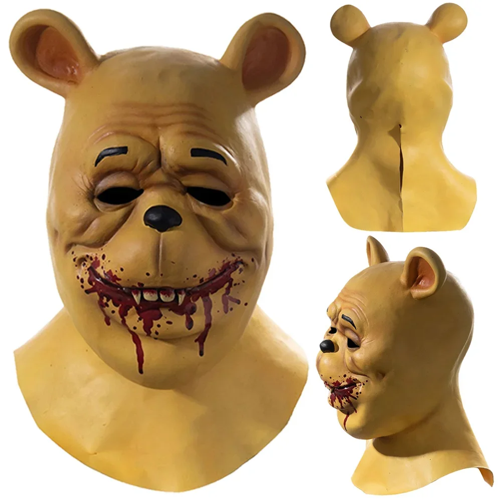 Costume de déguisement d'ours d'horreur pour hommes adultes, Winie Cosplay Net Mask, Blood and Honey Movie, Roleplay Sauna Wear, Accessoires en latex, 2023