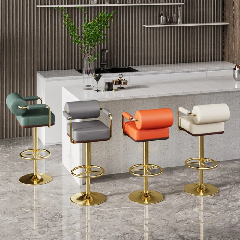 

Design Modern Bar Chairs Nordic Support Comfortable Counter Bar Stools Swivel High Sillas De Barra Salon Furniture