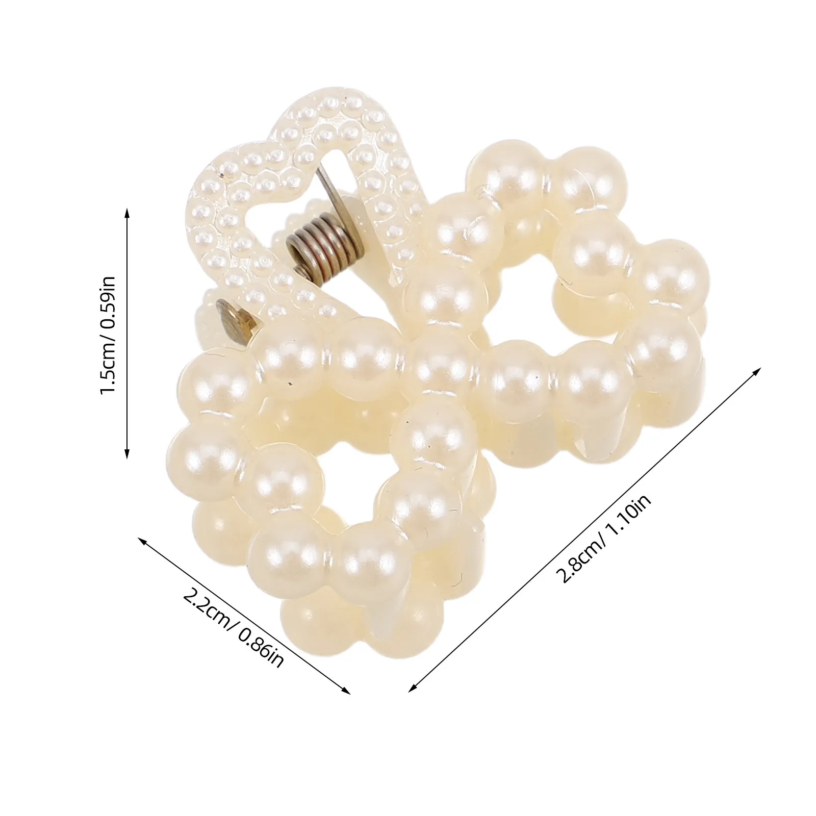 20Pcs Tiny Pearl Claw Hair Clips Mini Elegant Faux Pearl Barrettes Lightweight Secure Hold for Fringe Management Casual Formal