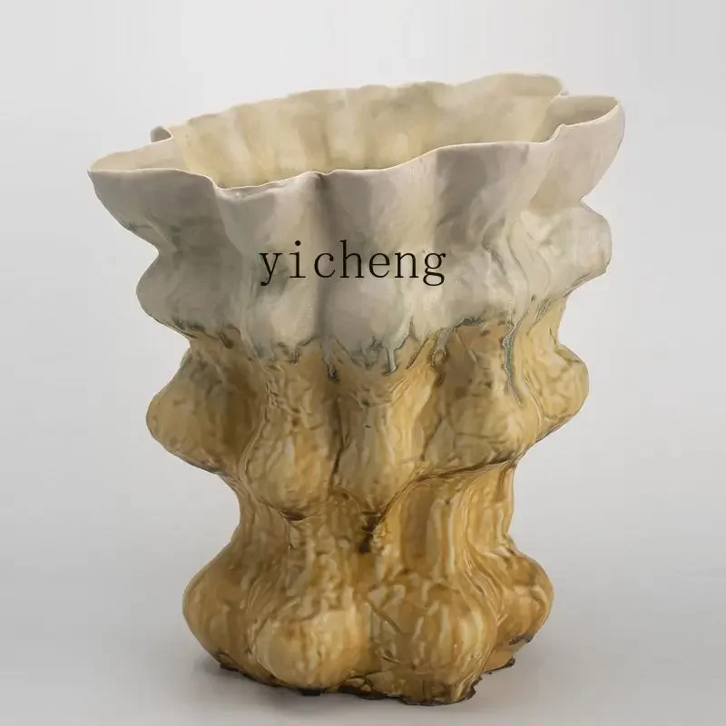 D21 Pottery Ceramic Vase High Temperature Kiln Change Glaze Home Hand Flower Arrangement Ornament